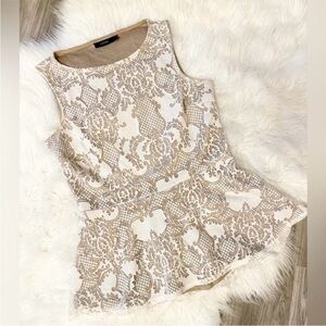 Apt. 9 Cream Peplum Sleeveless Blouse